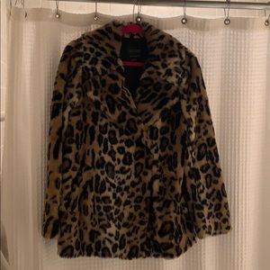 Barely worn cheetah faux fur coat